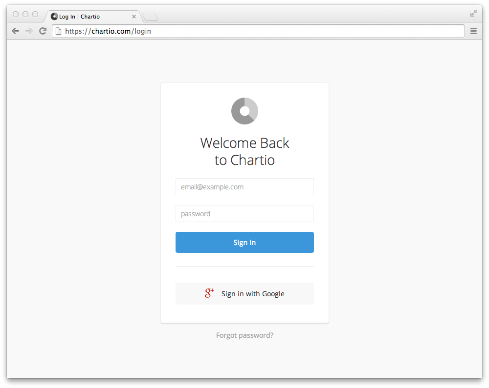 Chartio login page